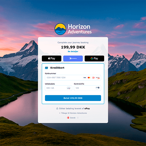 Sleek design for ePay's payment solution for travel agencies