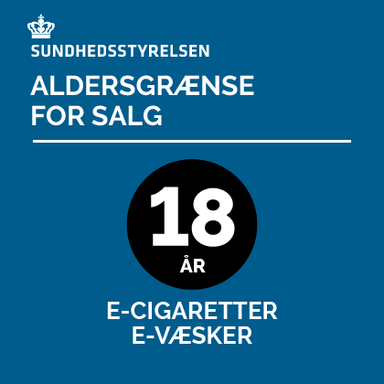 Sundhedsstyrelsen skilt til hjemmeside om salg af  e-cigaretter og e-væsker