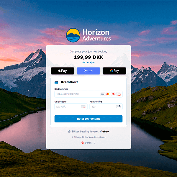 Sleek design for ePay's payment solution for travel agencies
